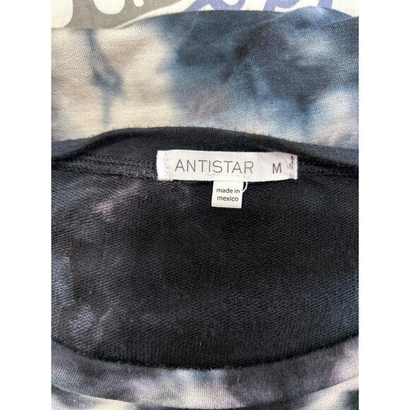 Antistar Black White Tie Dye Bodycon Stretch T-Shirt Dress Ruched Sides Medium - Picture 6 of 7